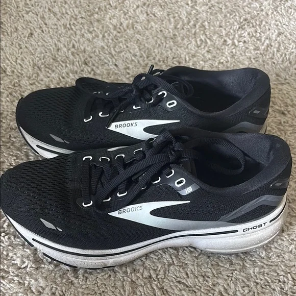 Brooks Ghost Black and Gray Athletic Shoes - Picture 3 of 5
